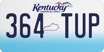 KY license plate 364TUP