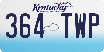 KY license plate 364TWP