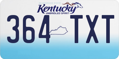 KY license plate 364TXT