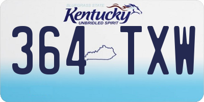 KY license plate 364TXW