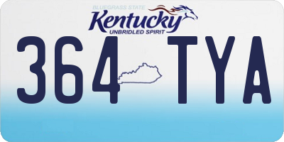 KY license plate 364TYA