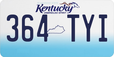 KY license plate 364TYI