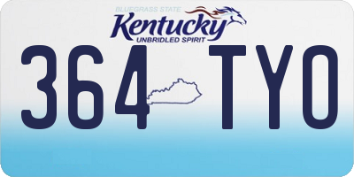 KY license plate 364TYO