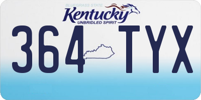 KY license plate 364TYX