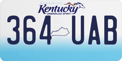 KY license plate 364UAB
