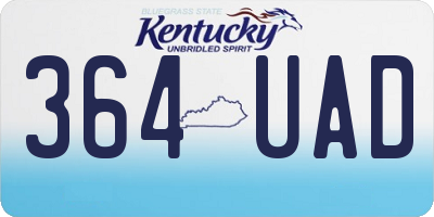 KY license plate 364UAD