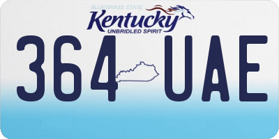 KY license plate 364UAE