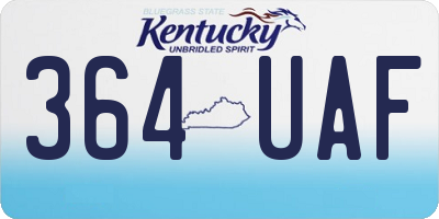 KY license plate 364UAF