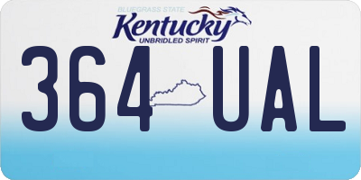 KY license plate 364UAL