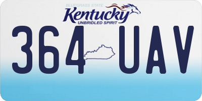 KY license plate 364UAV