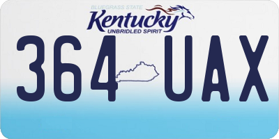 KY license plate 364UAX