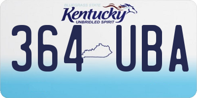 KY license plate 364UBA