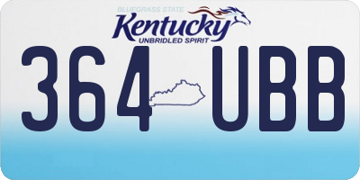KY license plate 364UBB