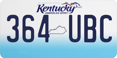 KY license plate 364UBC