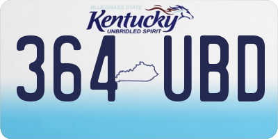 KY license plate 364UBD