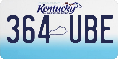 KY license plate 364UBE