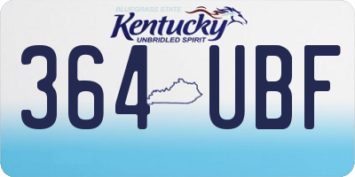 KY license plate 364UBF