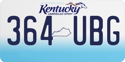 KY license plate 364UBG