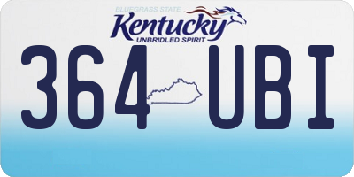 KY license plate 364UBI
