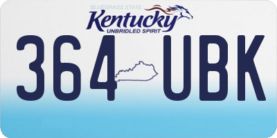 KY license plate 364UBK