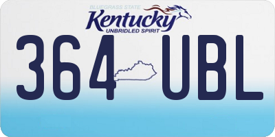 KY license plate 364UBL
