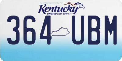 KY license plate 364UBM