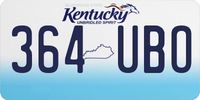 KY license plate 364UBO