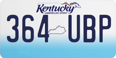 KY license plate 364UBP