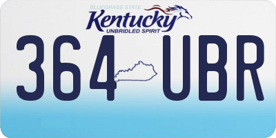 KY license plate 364UBR