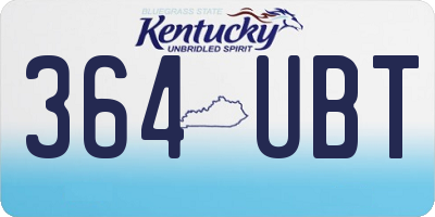 KY license plate 364UBT