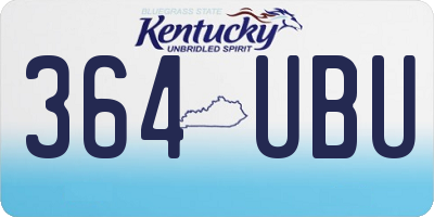 KY license plate 364UBU
