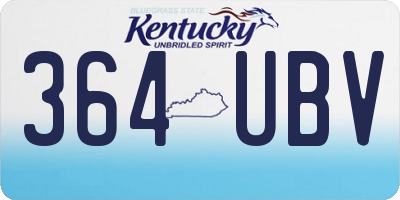 KY license plate 364UBV