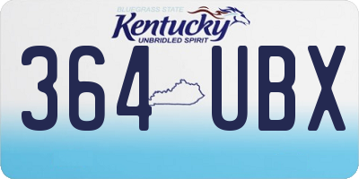 KY license plate 364UBX
