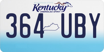 KY license plate 364UBY