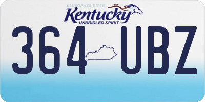 KY license plate 364UBZ