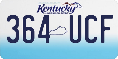 KY license plate 364UCF