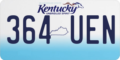 KY license plate 364UEN
