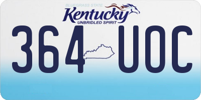 KY license plate 364UOC