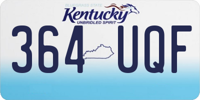 KY license plate 364UQF