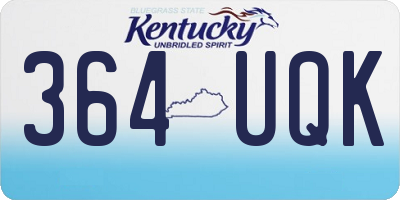 KY license plate 364UQK