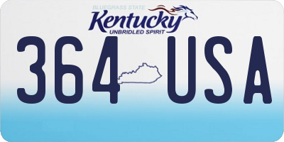 KY license plate 364USA