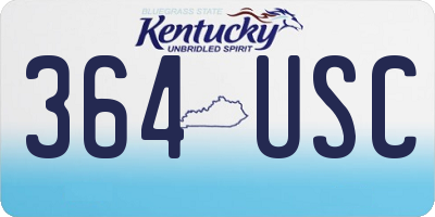 KY license plate 364USC