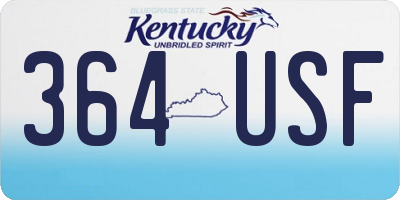KY license plate 364USF