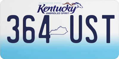 KY license plate 364UST