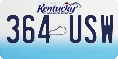 KY license plate 364USW