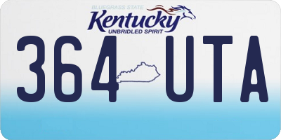 KY license plate 364UTA