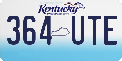 KY license plate 364UTE