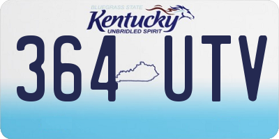 KY license plate 364UTV