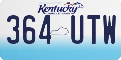 KY license plate 364UTW