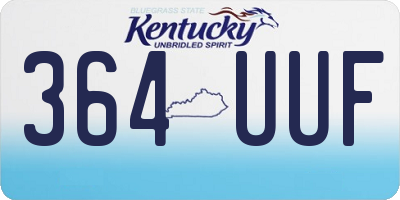 KY license plate 364UUF